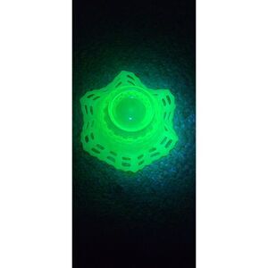 Fenton Green Opalescent Basketweave Bowl 6"